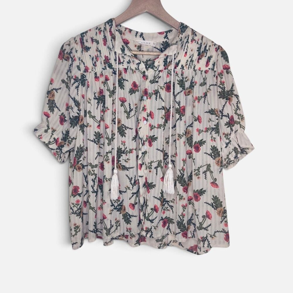 Bohme Boho Floral Button-Front Blouse